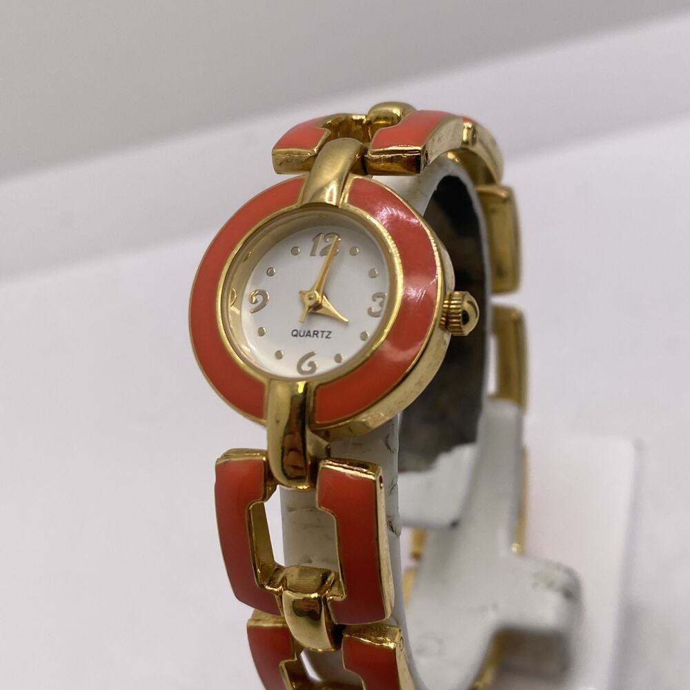 Vintage Orange Gold Womens Watch New Battery